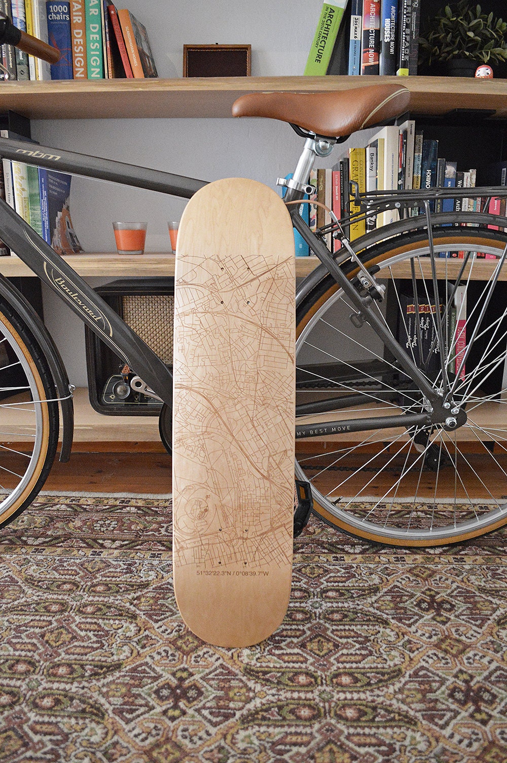 Laser Engraved camden Town Skateboard Deck, 7ply Canadian Maple, 7.75