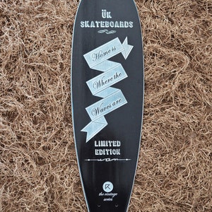 Laser engraved Vintage Banner Cruiser Longboard, 7ply canadian maple image 1