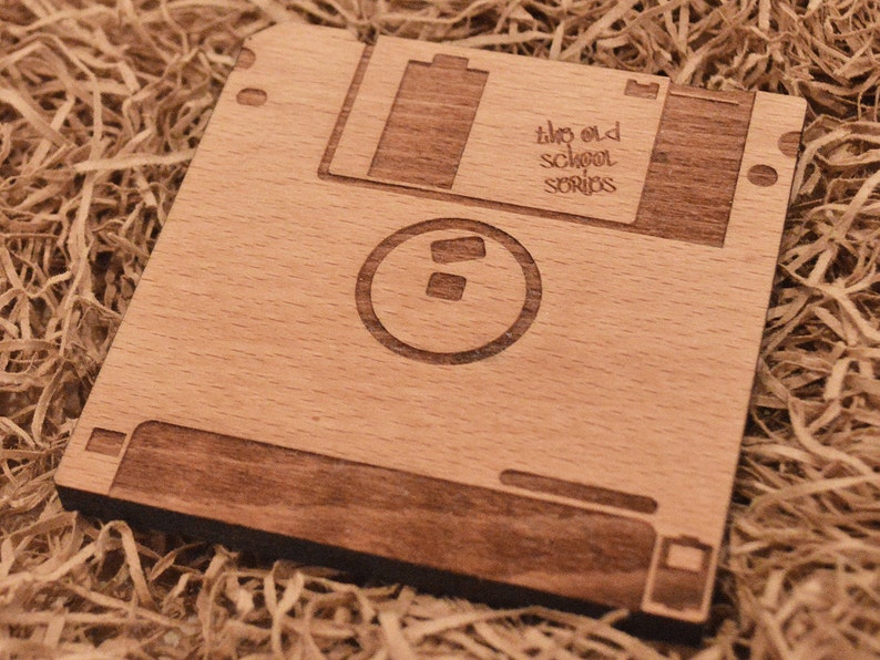 Laser Engraved floppy Disk Wooden Coasters Etsy
