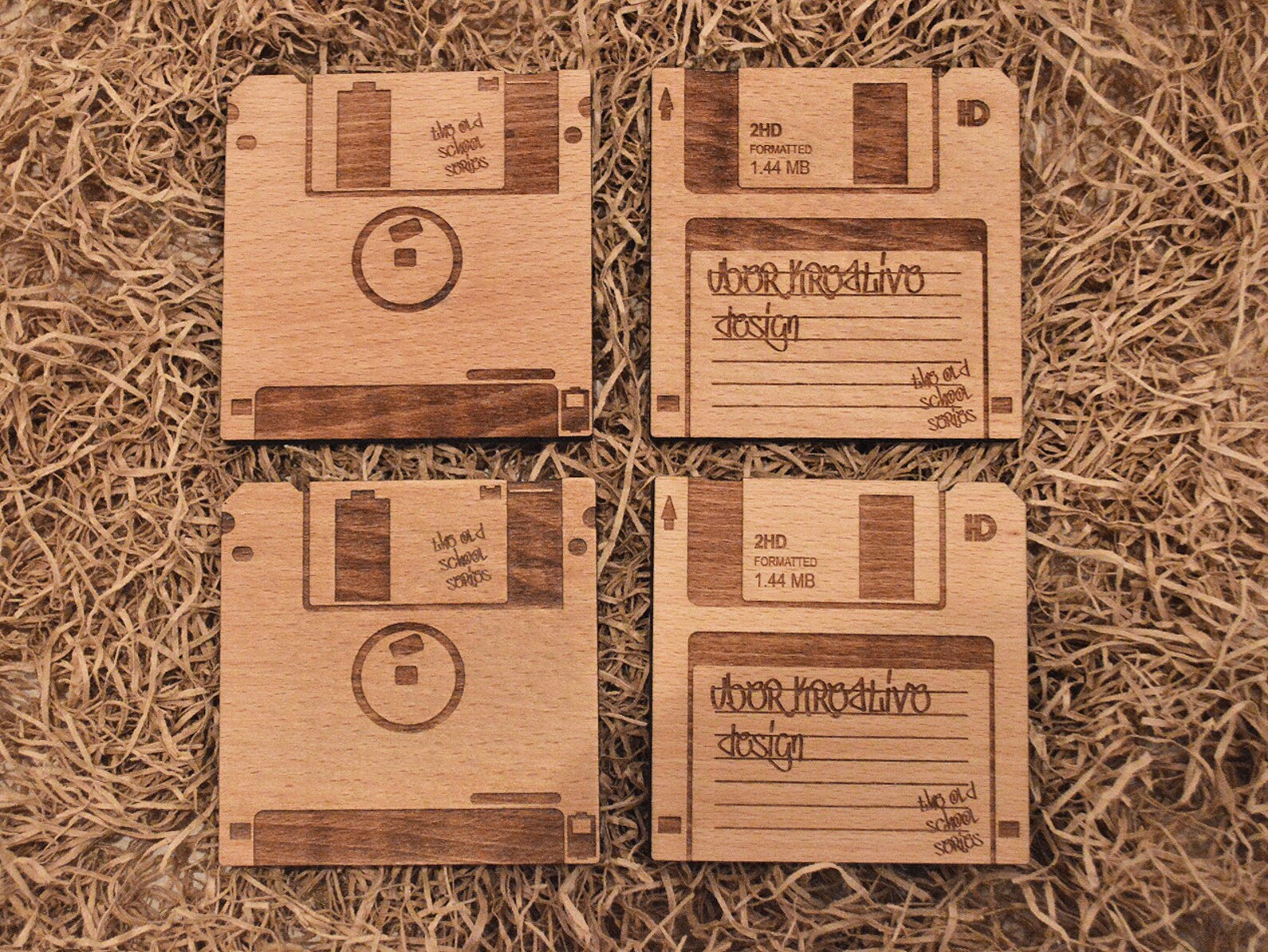 Laser Engraved floppy Disk Wooden Coasters Etsy