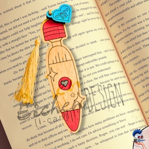 Bookmark - Battery Operated Boyfriend Wooden with Charm - Customizable Colors Vibrator Dildo Whimper Smut Slut Good Girl Dark Romance