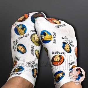 Socks Supernatural Inspired - Sam Dean Winchester Castiel Winter Fandom Merch Son of a Bitch Gift Cozy Castiel Crowley SPN Demons Angels