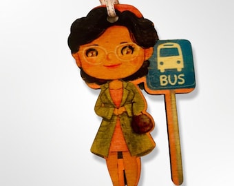 Rosa Parks Wooden Ornament or Bookmark