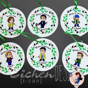 Supernatural ALL CHARACTERS AVAILABLE Inspired Christmas Ornament