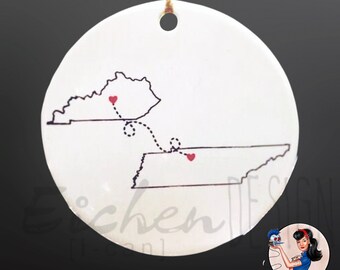 State to State Friendship Ornament Heart