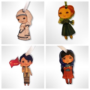 Bookmark or Ornament Set - Female Nobel Prize Winners - Wooden - Malala Marie Curie Aung San Mother Theresa