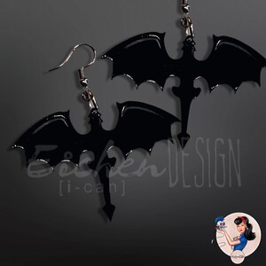 Orecchini drago acrilico nero - Ispirati ai libri fantasy