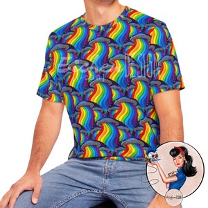 T-Shirt Rainbow UFO, Pride Apparel, Summer Top, LGBTQ+ Fashion, Festival Wear, Nerd Geek Tee Streetwear Activism Ally