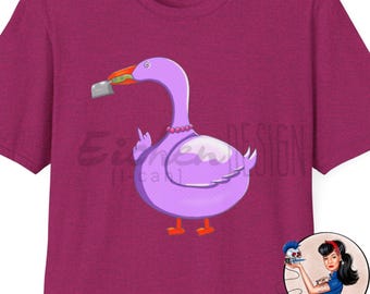 T-Shirt Whimsical Goose, Funny Middle Finger Animal Tee