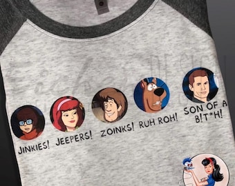 Raglan Tee: Scoobynatural Inspired Dean, Sam & Castiel