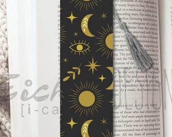Bookmark: Celestial, Stars, Night Clouds, Witchy Astrology