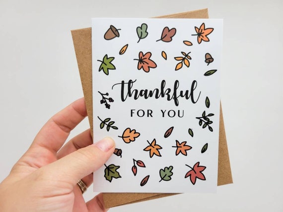 Thankful For You Fall Themed Thank You Card
