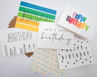 Colorful Birthday Card Variety Pack - Set of Generic Birthday Cards