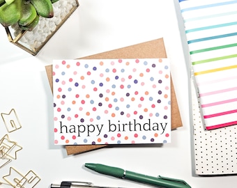 Colorful Polka Dot Happy Birthday Card