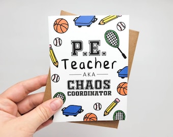 PE Teacher Appreciation Card: Colorful Design