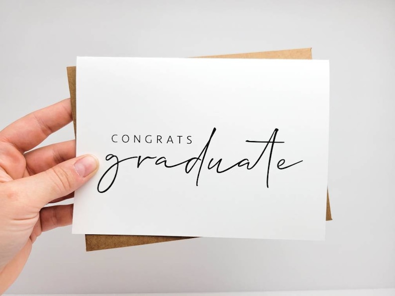 Minimalist High School or College Graduation Congratulations Card image 1