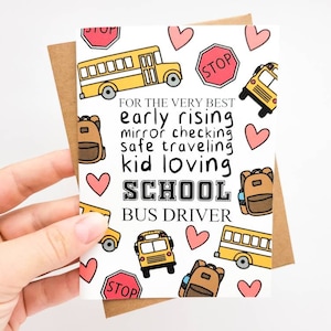 Thank You Greeting Card for School Bus Driver Appreciation