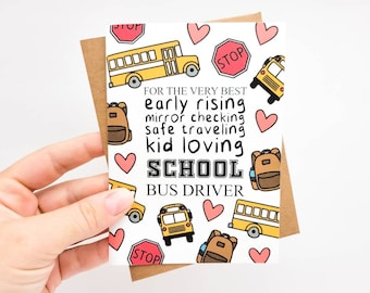 Thank You Greeting Card for School Bus Driver Appreciation