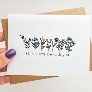 Pretty Sympathy Card From Family or Work - Our Hearts are with You Greeting Card