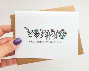 Pretty Sympathy Card From Family or Work - Our Hearts are with You Greeting Card