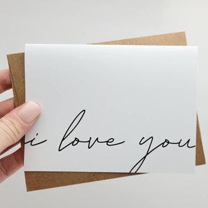 Simple I Love You Card - Minimalist I Love You Card for Spouse or Loved One