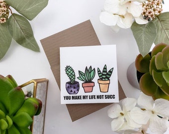 Funny Little Succulent Pun Greeting Card