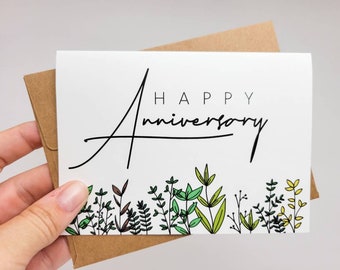 Pretty Happy Anniversary Card