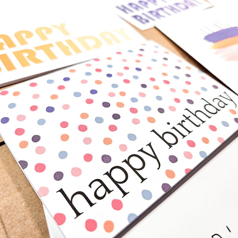 Colorful Birthday Card Variety Pack - Set of Generic Birthday Cards - Etsy
