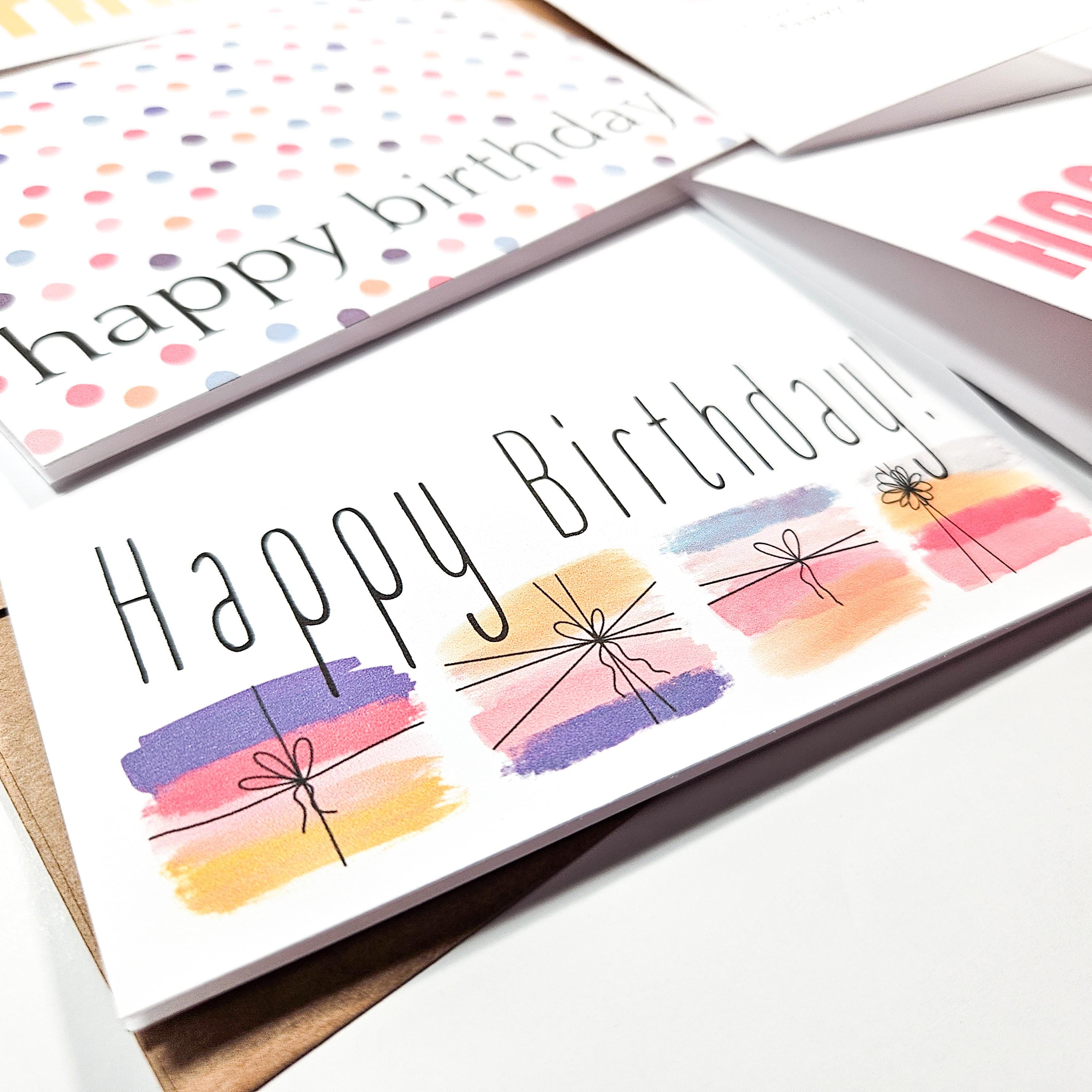 Colorful Birthday Card Variety Pack - Set of Generic Birthday Cards - Etsy