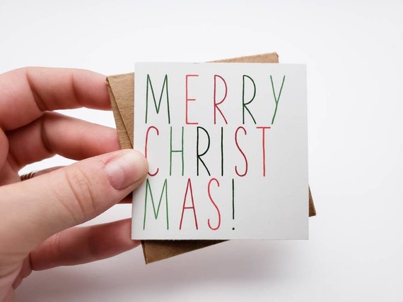 Small Minimalist Merry Christmas Greeting Card