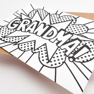 grandma card from grandkids coloring card for grandma etsy