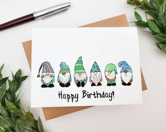 Cute Gnome Happy Birthday Card