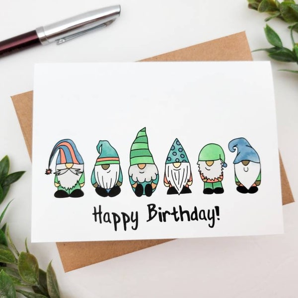 Cute Gnome Happy Birthday Card