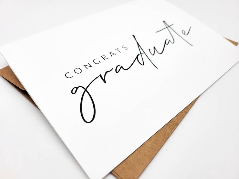 Minimalist High School or College Graduation Congratulations Card image 3