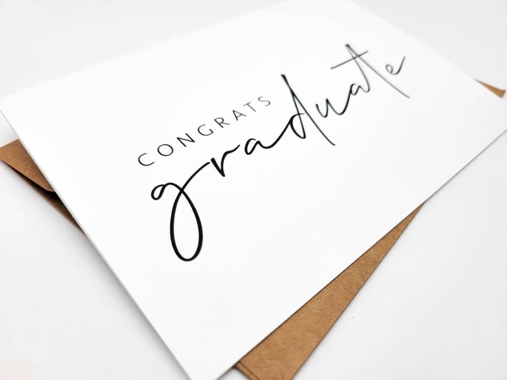 Minimalist High School or College Graduation Congratulations Card - Etsy