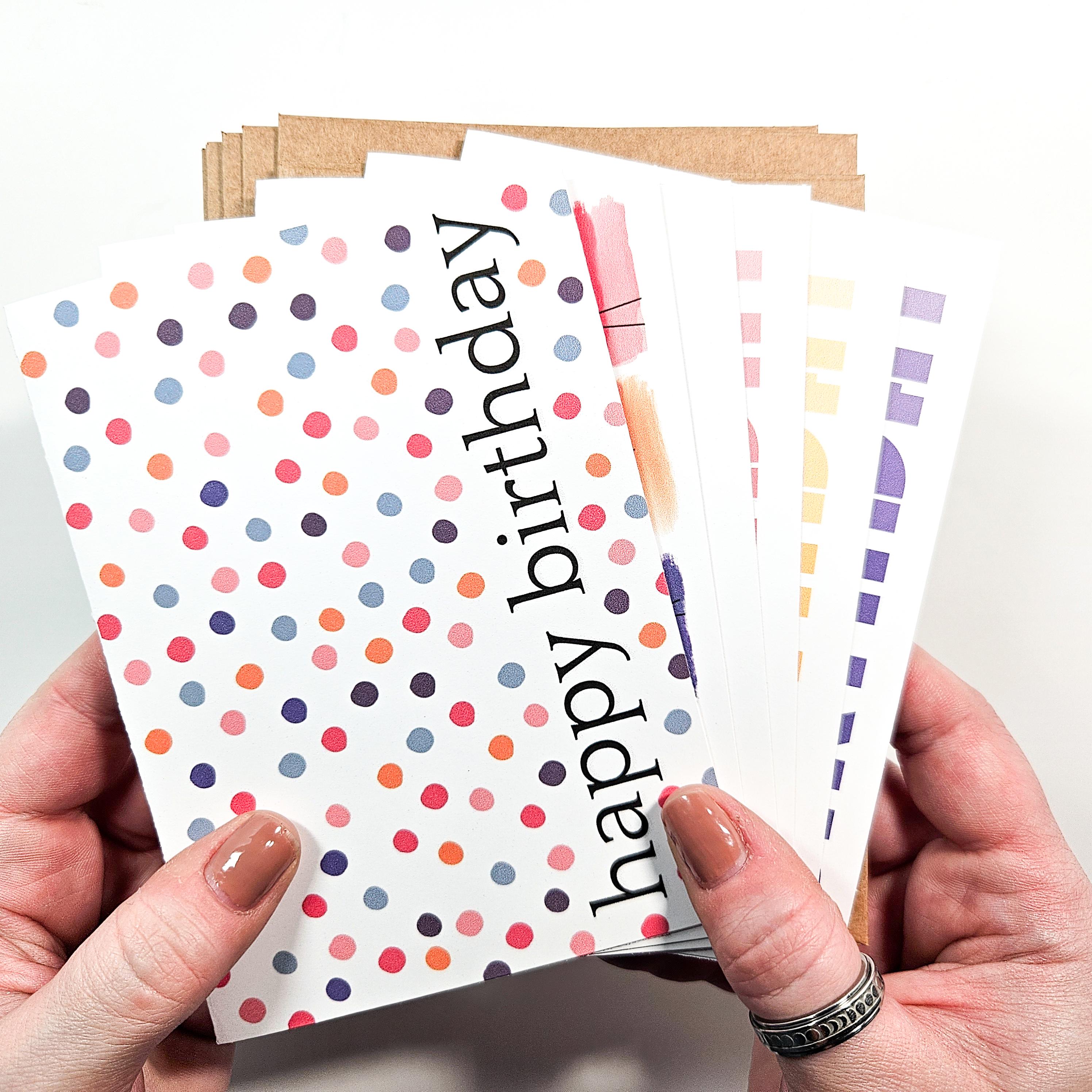Brown and Blue Birthday Card Variety Pack - Set of Generic Birthday ...