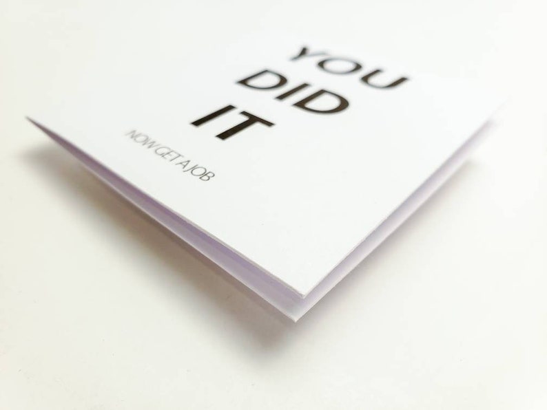 Minimalist Tiny Graduation Greeting Card Funny Graduation Card