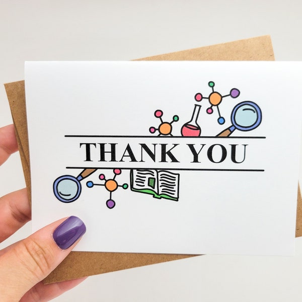 Thank You Greeting Card for Elementary School Science Teacher
