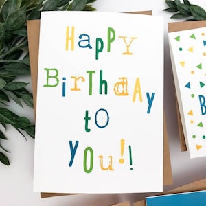 Colorful Birthday Card Variety Pack - Set of Colorful Happy Birthday ...