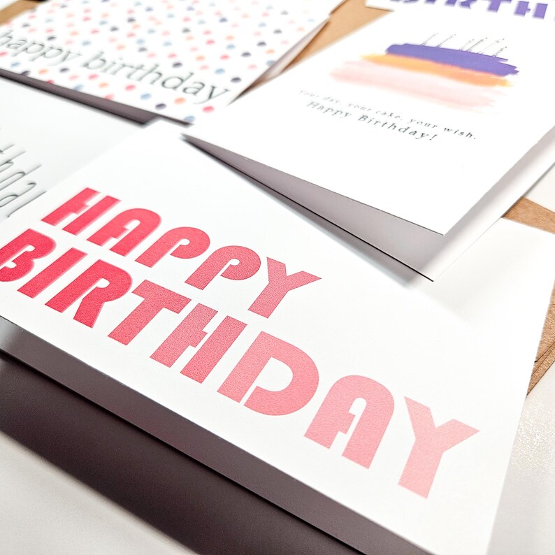 Colorful Birthday Card Variety Pack - Set of Generic Birthday Cards - Etsy