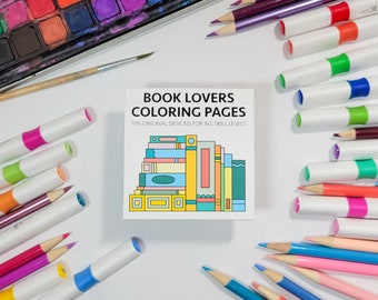 Book Lover Mini Coloring Book: 10 Unique Designs