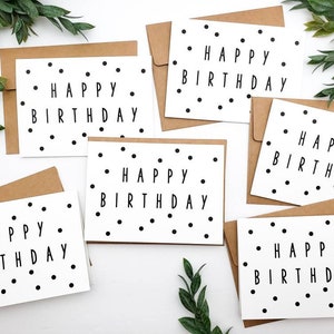 Simple Happy Birthday Card Pack - Set of Minimalist Happy Birthday Cards