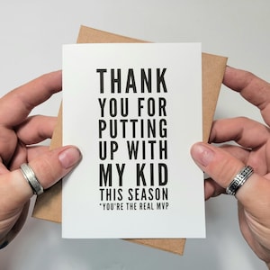 Tarjeta de agradecimiento divertida para un entrenador deportivo