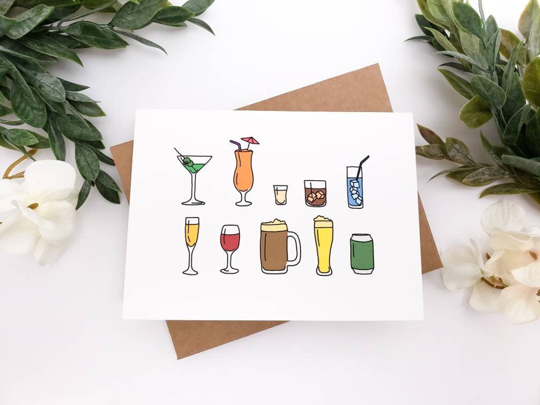 Alcoholic Beverage Congratulations Greeting Card - Etsy UK