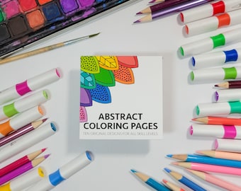 Abstract Designs Mini Coloring Book - Playful Gift for Artist or Kids