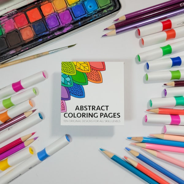 Abstract Designs Mini Coloring Book - Playful Gift for Artist or Kids