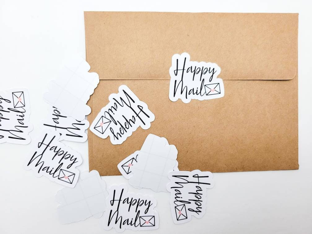Happy Mail Greeting Card Envelope Seal Sticker Etsy