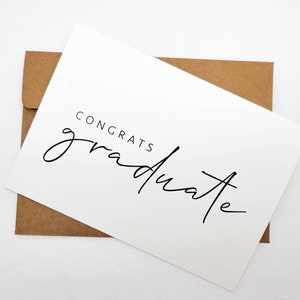 Minimalist High School or College Graduation Congratulations Card - Etsy