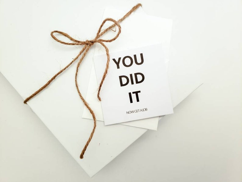 Minimalist Tiny Graduation Greeting Card Funny Graduation Card