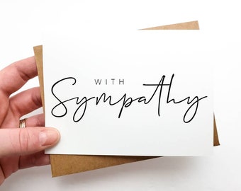 Minimalist Sympathy Card - Simple Condolences Card - Bereavement Greeting Card